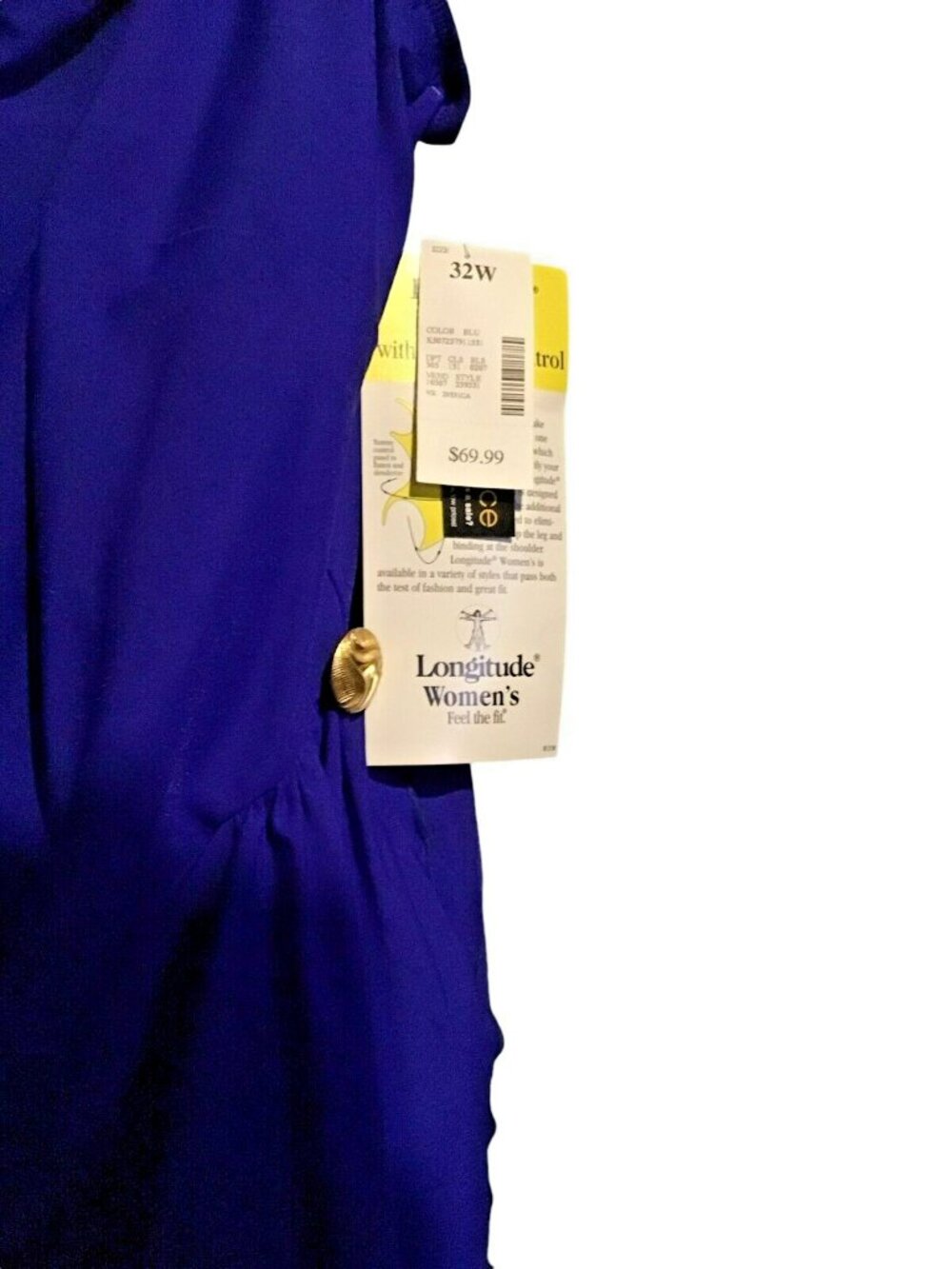 Longitude RoyalBlue 1  Pc  Swimsuit Bathing Suit With Skirt  Sz 32W NWT - Picture 2 of 4
